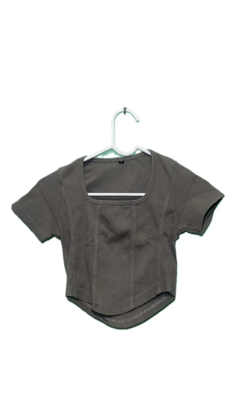 crop top grey photo 1