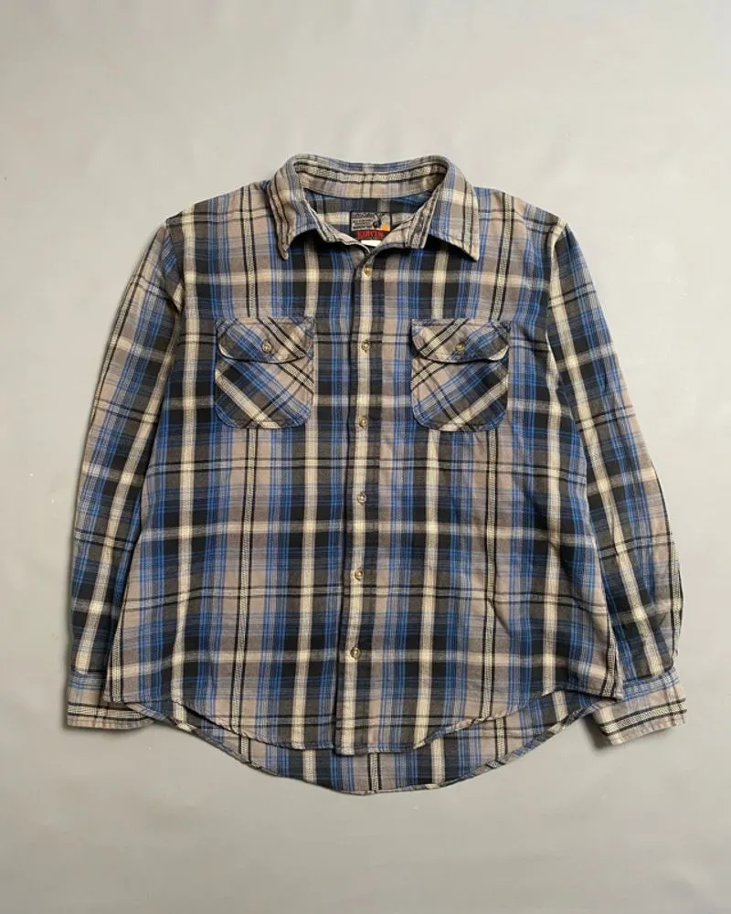 Kemeja Flannel Edwin Double Pocket Casual Pria Blue photo 1
