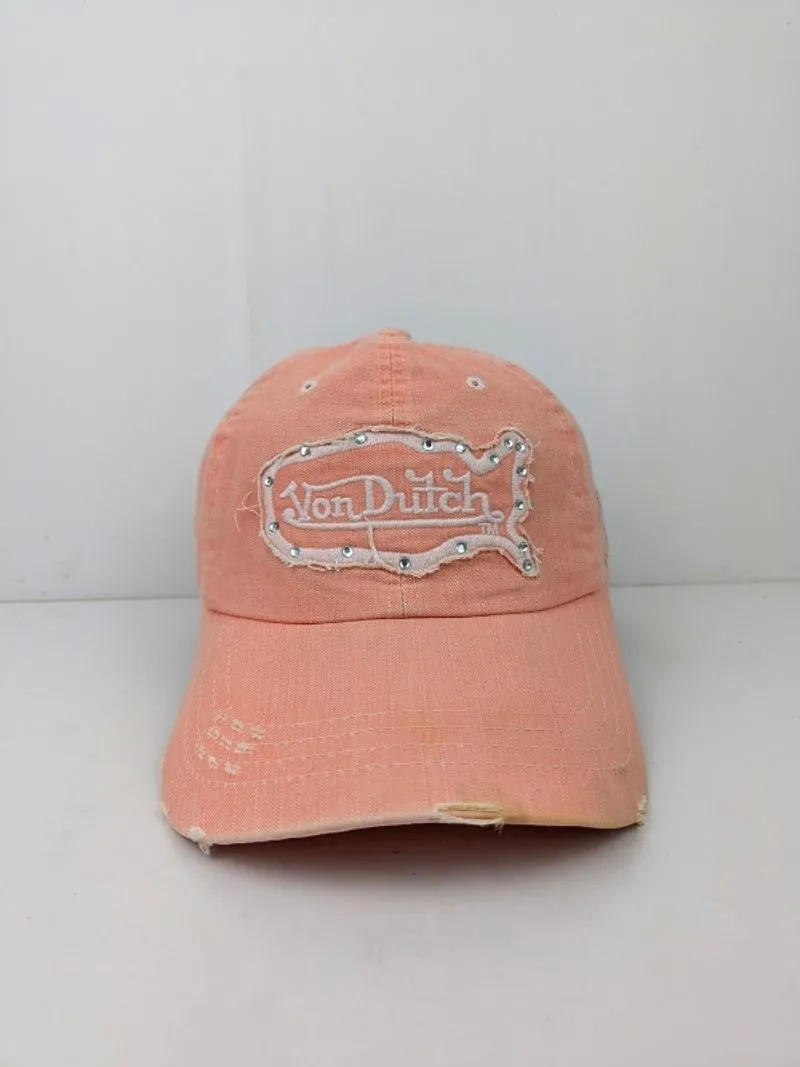 Topi Von Dutch Motorcycle Kustom Kulture Pink White Logo photo 1