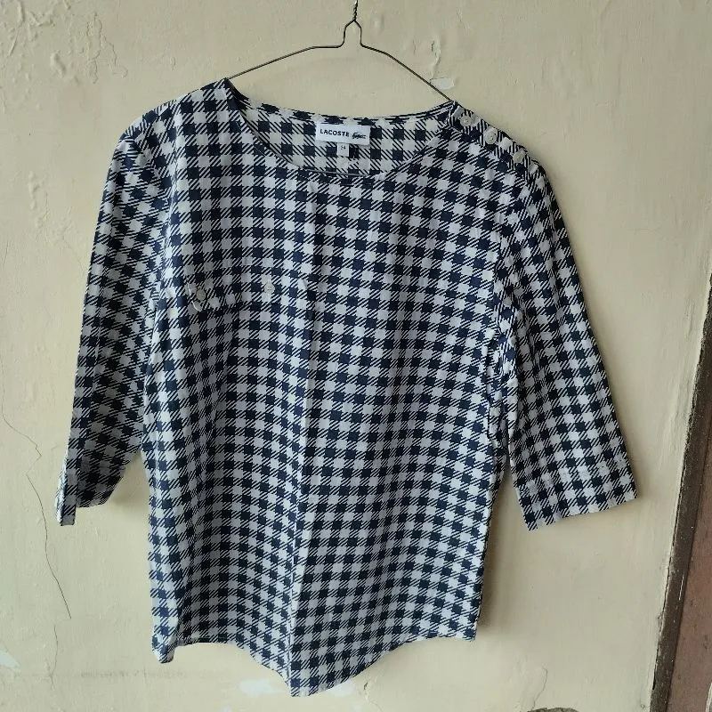 Blouse Lacoste Kotak kotak Original photo 1