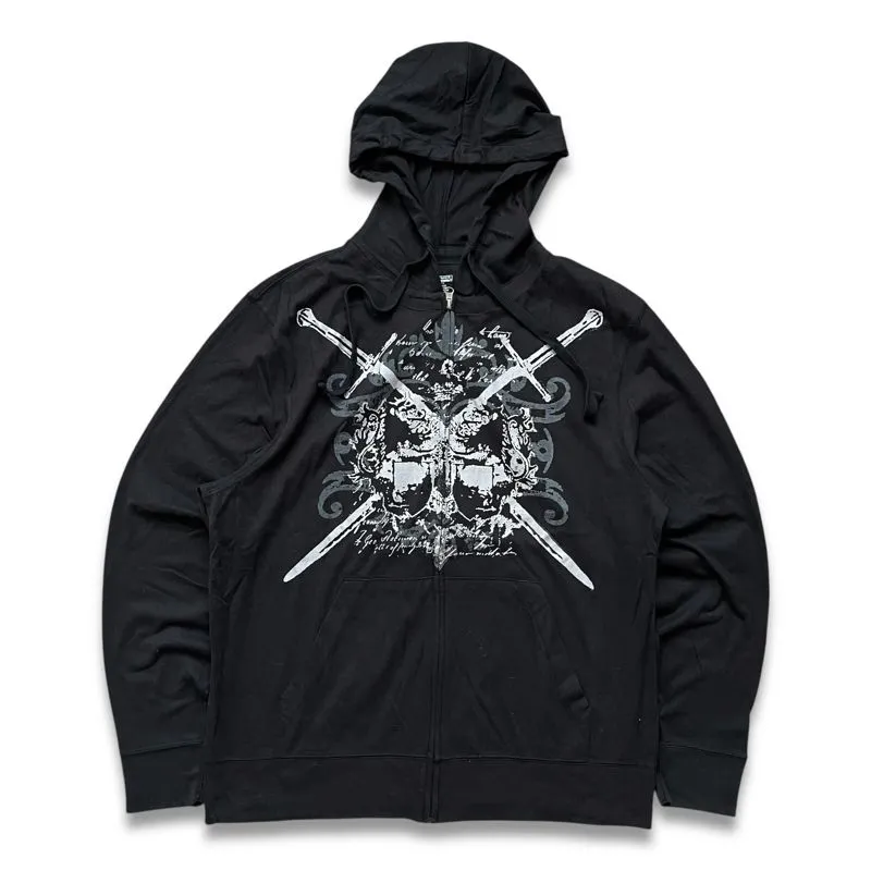 Y2K Premiere Sword Tribal Cyber Grunge Goth Hoodie photo 1