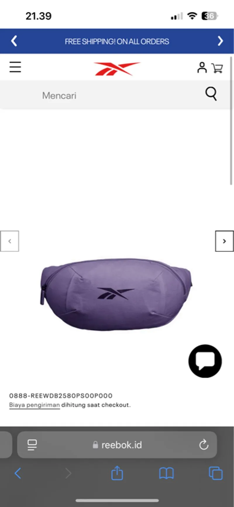 reebok waistbag cian purple photo 1