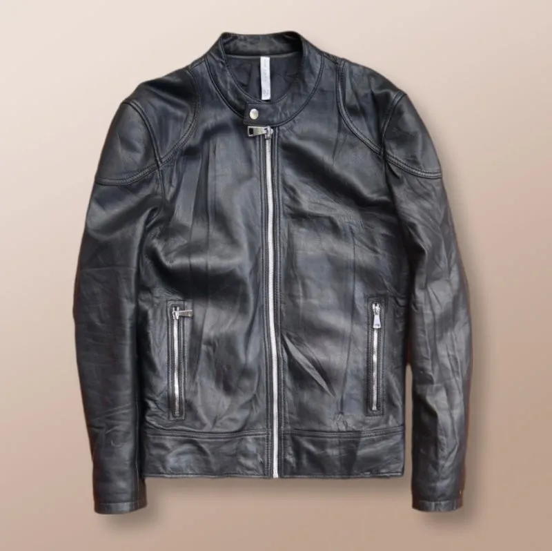 Jaket kulit  domba zaraman single rider caferacer not faux photo 1