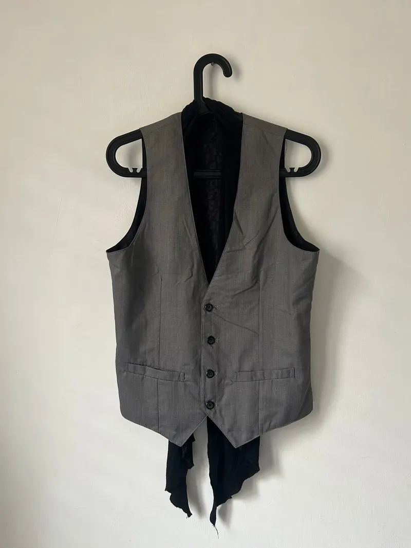 Semantic Design Goth Avant Garde Vest Pria black gray photo 1