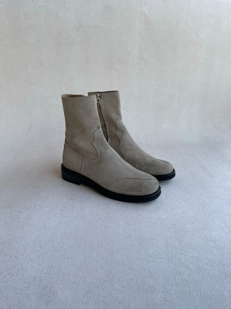 VIVASTUDIO LEATHER SUEDE BOOTS KA  IVORY  photo 1