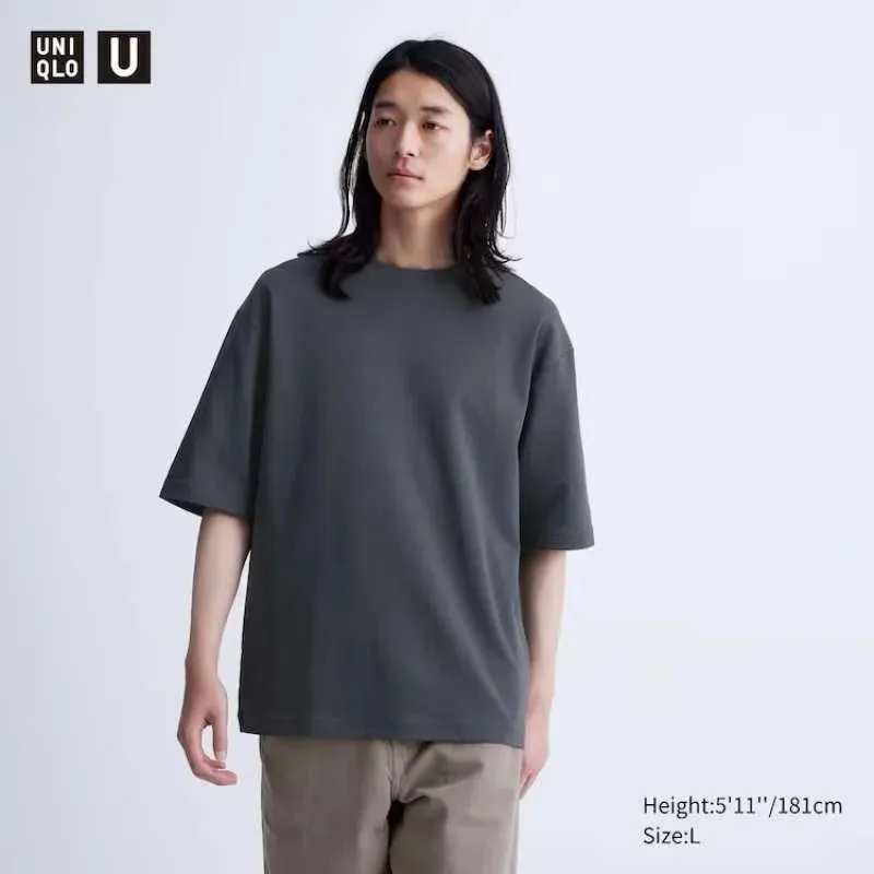 UNIQLO AIRism Cotton T-Shirt Katun Kaos Oversize Pria photo 1