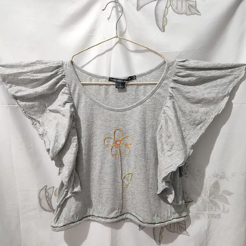 Uniqlo Casual Crop top Wanita gray photo 1