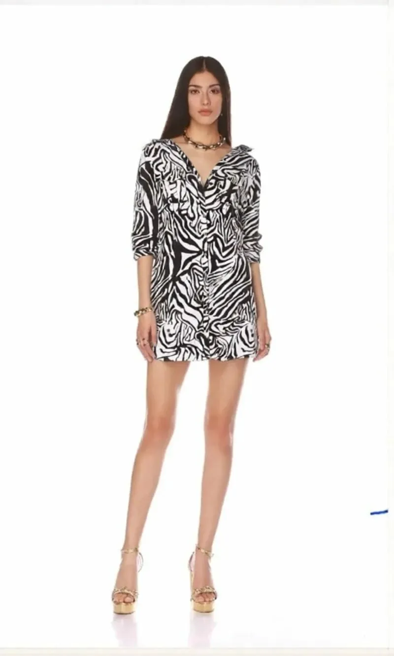 Dress kemeja / tunik kemeja zebra brown, brand MINT photo 1
