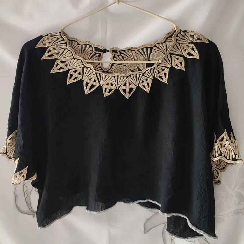 Casual Blouse Wanita gold black photo 1
