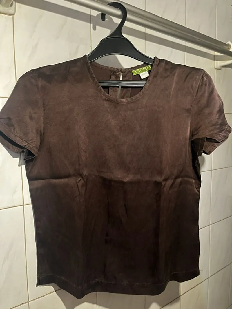 esprit brown velvet shirt photo 1