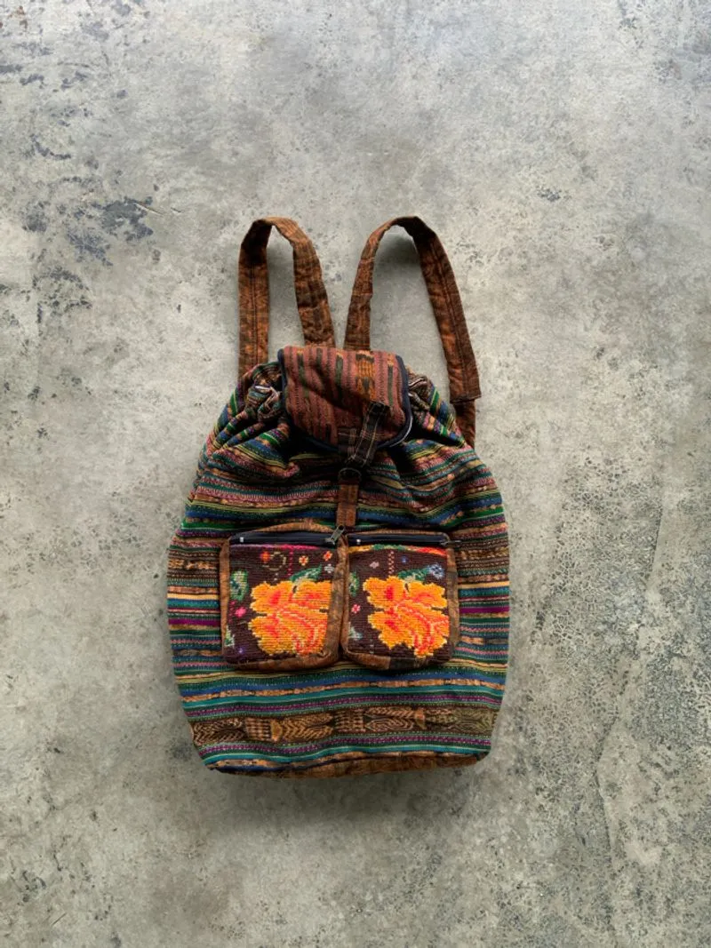 Hippie Style Brown Backpack photo 1