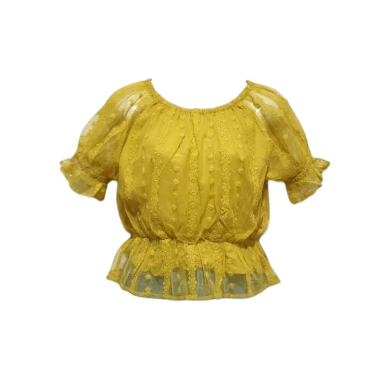 Earth, Music & Ecology Fairy Coquette Blouse Wanita yellow photo 1