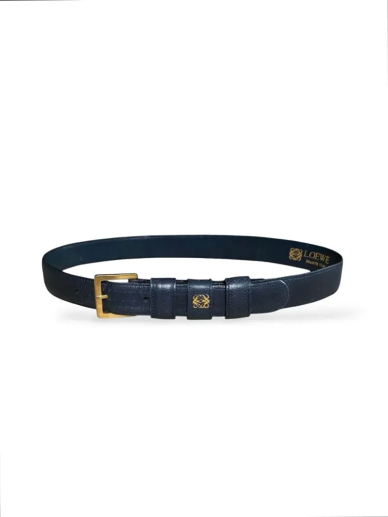 Loewe small logo anagram leather belt navy sabuk ikat pingga photo 1