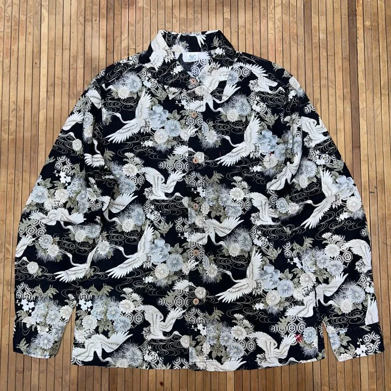 CONCEPT BY ETERNAL PEACOCK HAWAIIAN LONG SLEEVE SHIRT  photo 1