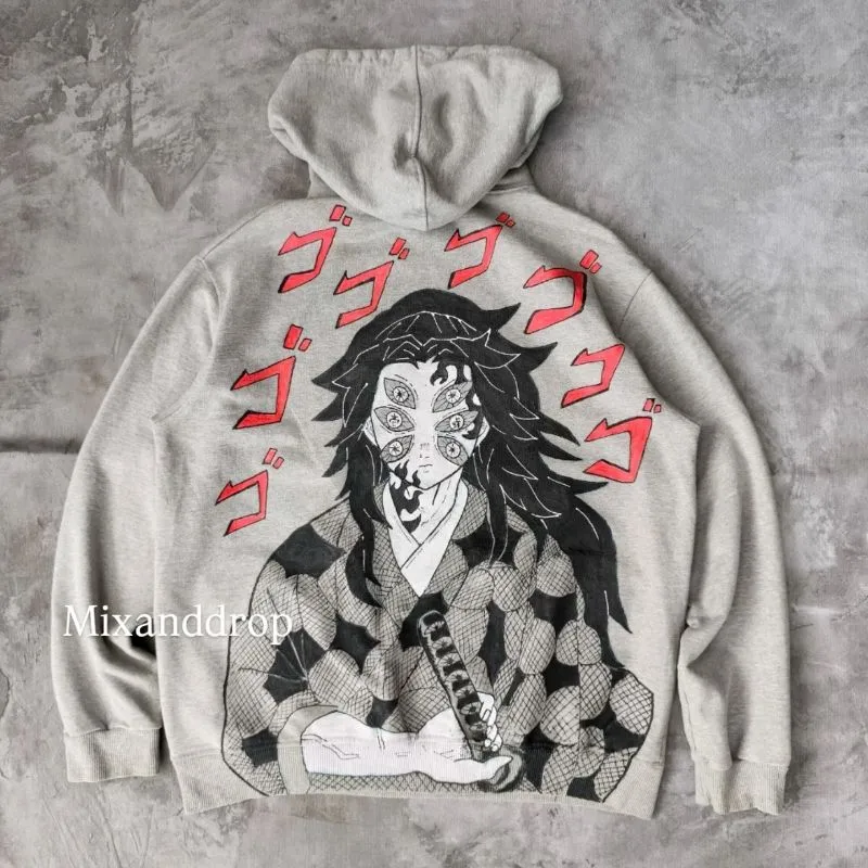 1on1 KOKUSHIBOU Hoodie Handmade Painted photo 1