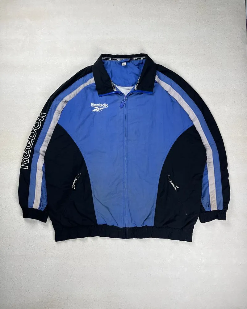 Reebok Vintage Y2K Windbreaker Pria white blue black gray photo 1