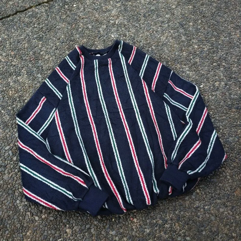 SWEATER RAJUT WOOL MEMENTO blue navi list photo 1