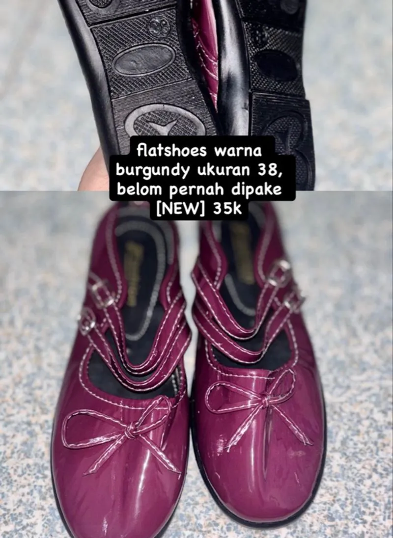 flatshoes coquette warna Burgundy uk 38 photo 1