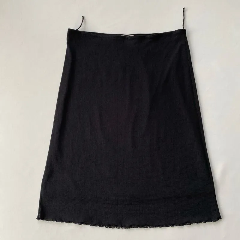 Midi Skirt Size 34-36 Jumbo Stretch Rok Hitam photo 1