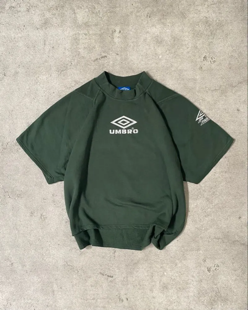 Vintage Umbro Center Diamond Logo Faded Green Pro Training S photo 1