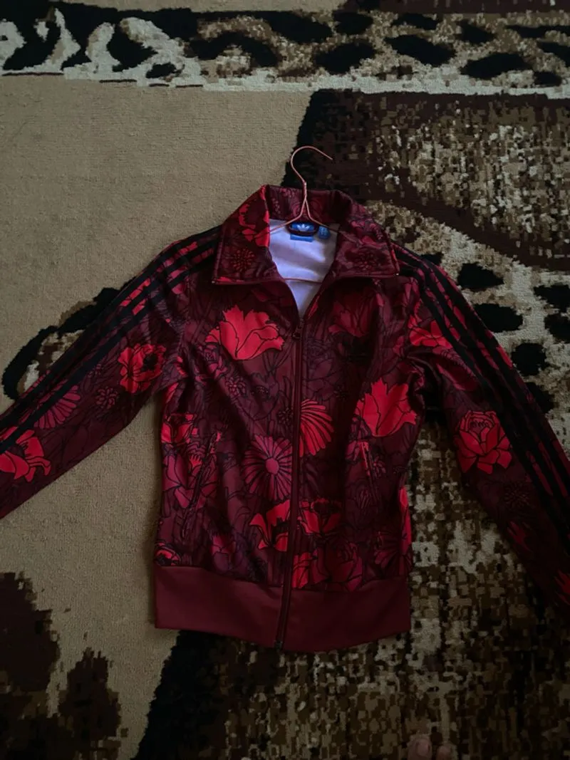Adidas Rose Firebird Floral Flower Track Jacket Woman photo 1
