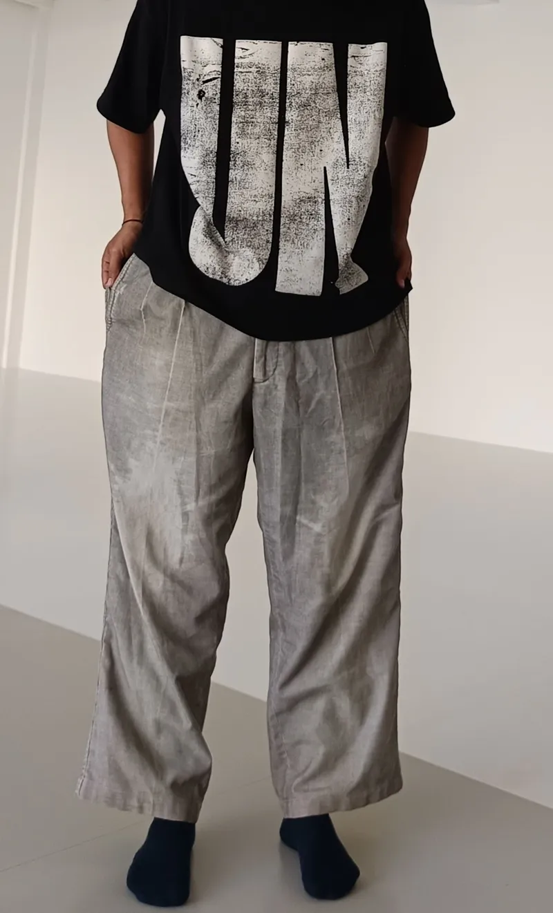 Vintage Formal pants Pria white gray photo 1