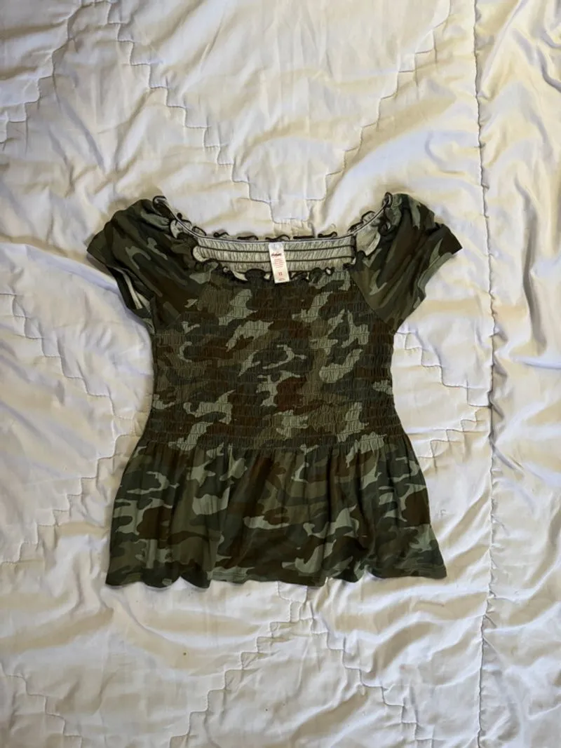 Deadstock Camo Babydoll Top photo 1