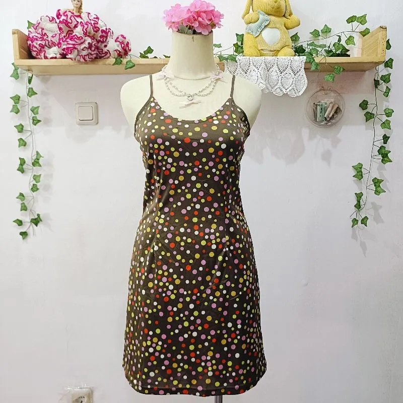 Dress Polkadot Satin Stretch – Kawaii / Y2K / Harajuku Color photo 1