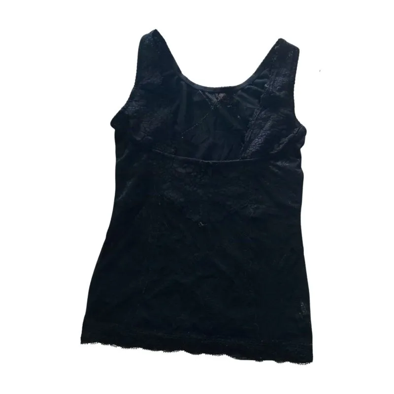 Black Lace Corset Cami / Tanktop Brukat Coquette Y2K photo 1