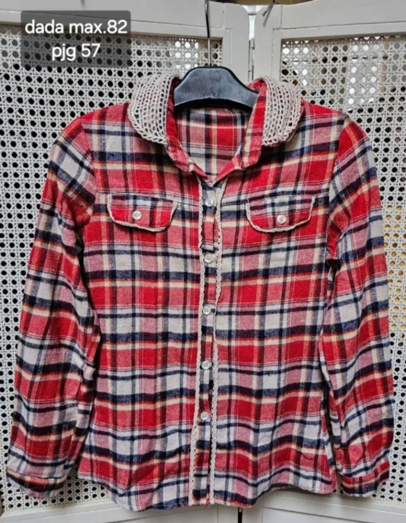 Kemeja flanel wanita teen baju atasan photo 1