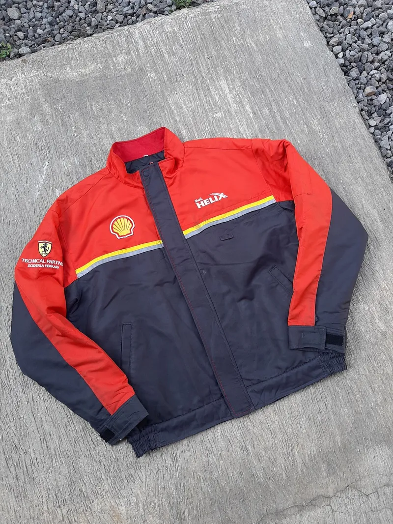 Biker Windbreaker Pria red black photo 1
