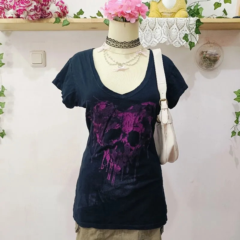 Black Skull Tee | Grunge • Y2K • Gothic • Harajuku photo 1