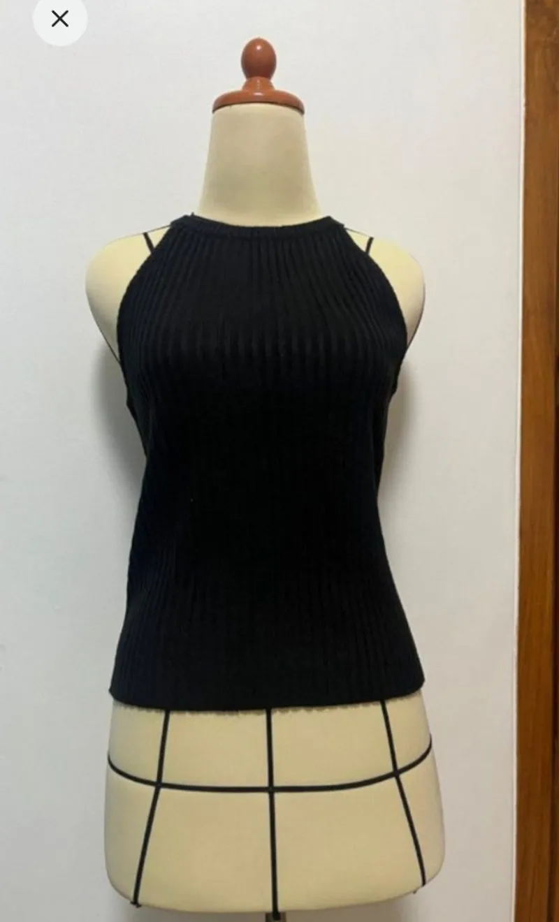 NO NEGO Black Knit Halter Top photo 1