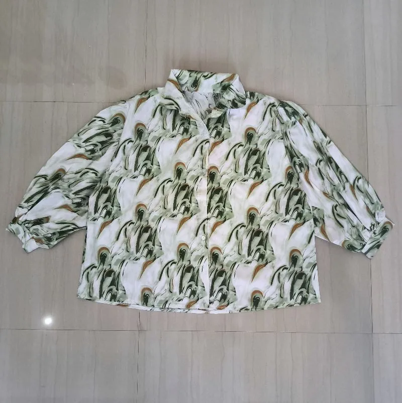 CUCI GUDANG MARBLE OVERSIZE BLOUSE LD 120 photo 1