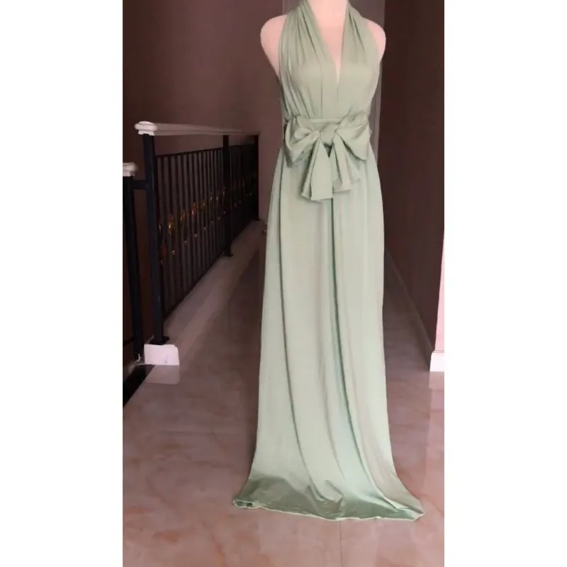 Multiway convertible infinity maxi dress wedding party green photo 1