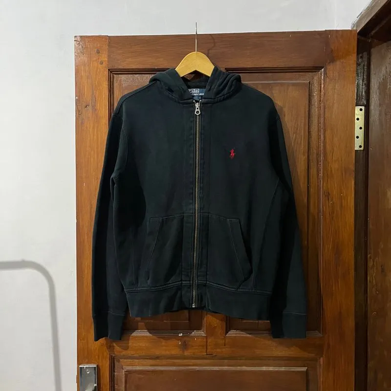 [S-M] Polo Ralph Lauren Cotton Zip Hoodie Long Sleeve I Pure photo 1