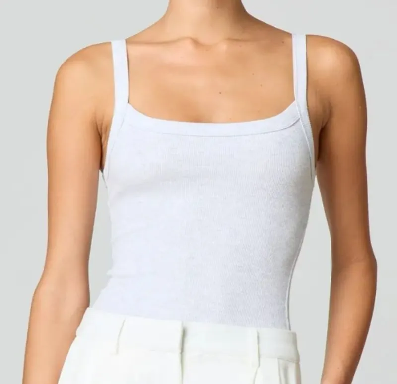 Light grey rib tank top photo 1