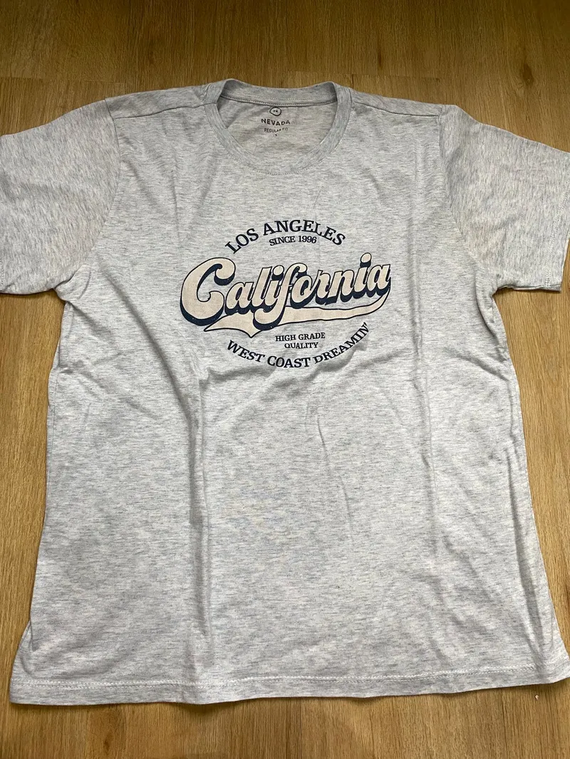 Nevada Y2K Casual T-shirt Pria white blue photo 1
