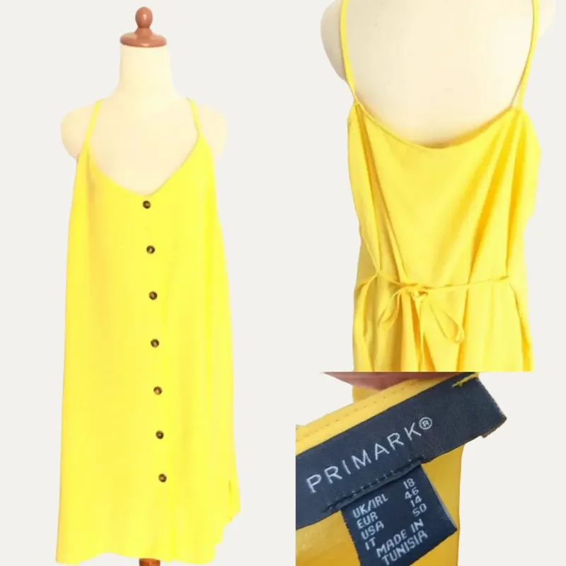 Casual Midi dress Wanita yellow photo 1
