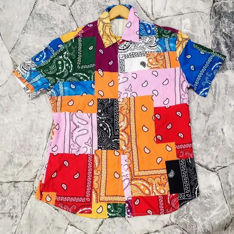 SHEIN Original Paisley Pattern Short Sleeve Shirts photo 1