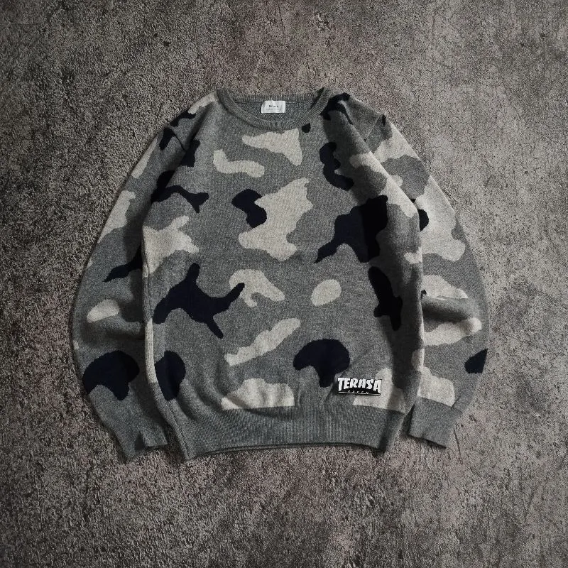 Japanese brand Streetwear Sweater Pria gray photo 1