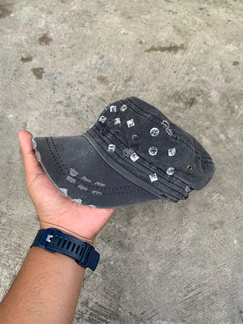 Japanese Faded Studded Distressed Patrol Cap photo 1