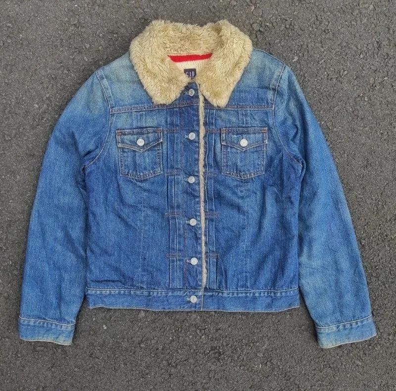 JAKET GAP SHERPA DENIM TRUCKER JEANS LINER BLANKET WASHED photo 1