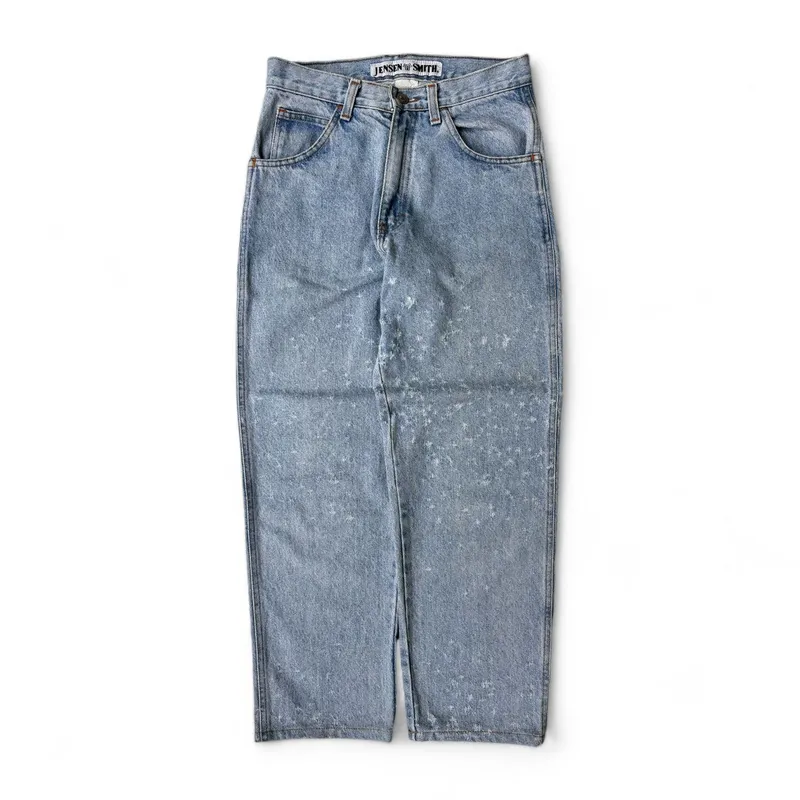 Vintage Casual Wide leg jeans Wanita white blue photo 1