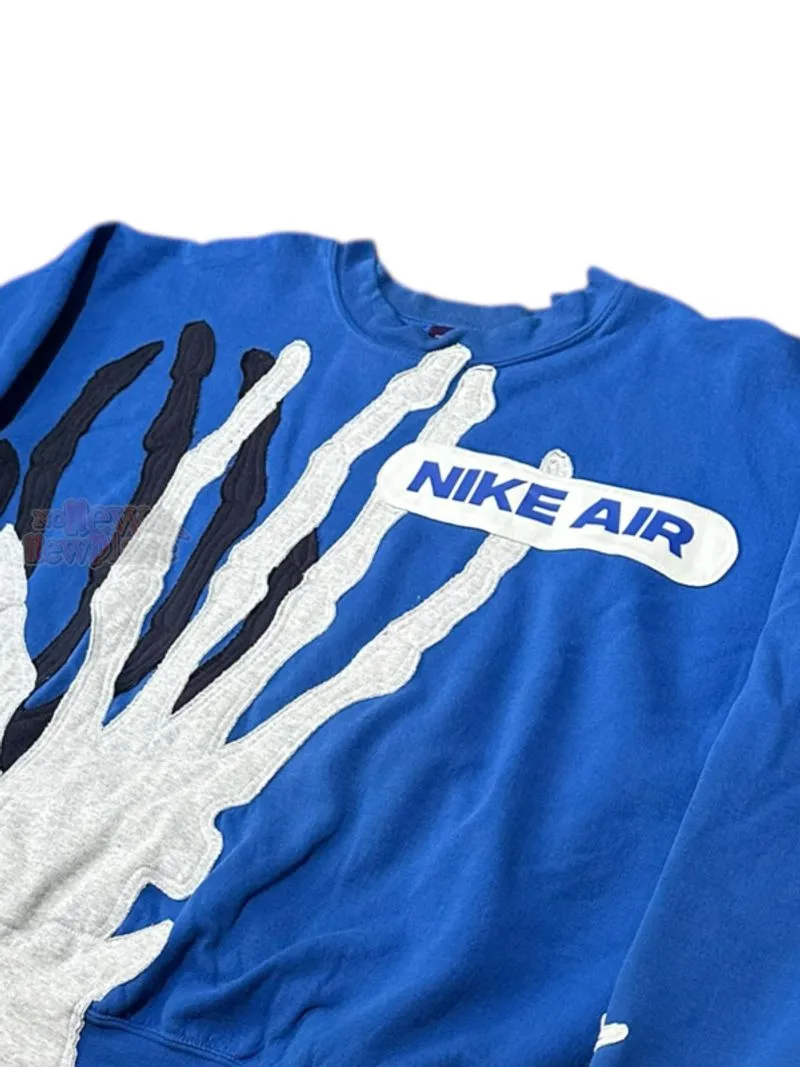 Nike Crewneck Hand Skeleton Series “Ooal Blue” 640 Rework photo 1