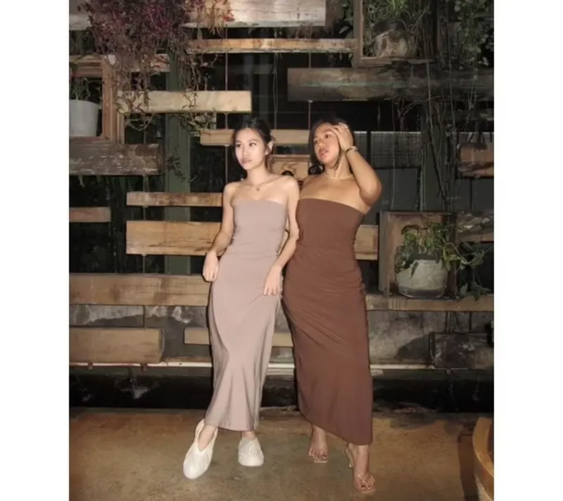 HerPalais Streetwear Casual Bodycon dress Wanita brown photo 1