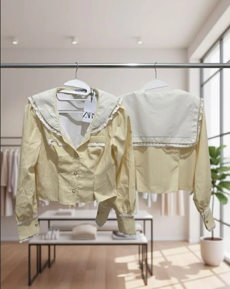 Blouse vintage sailor/Kemeja wanita kerah sailor photo 1