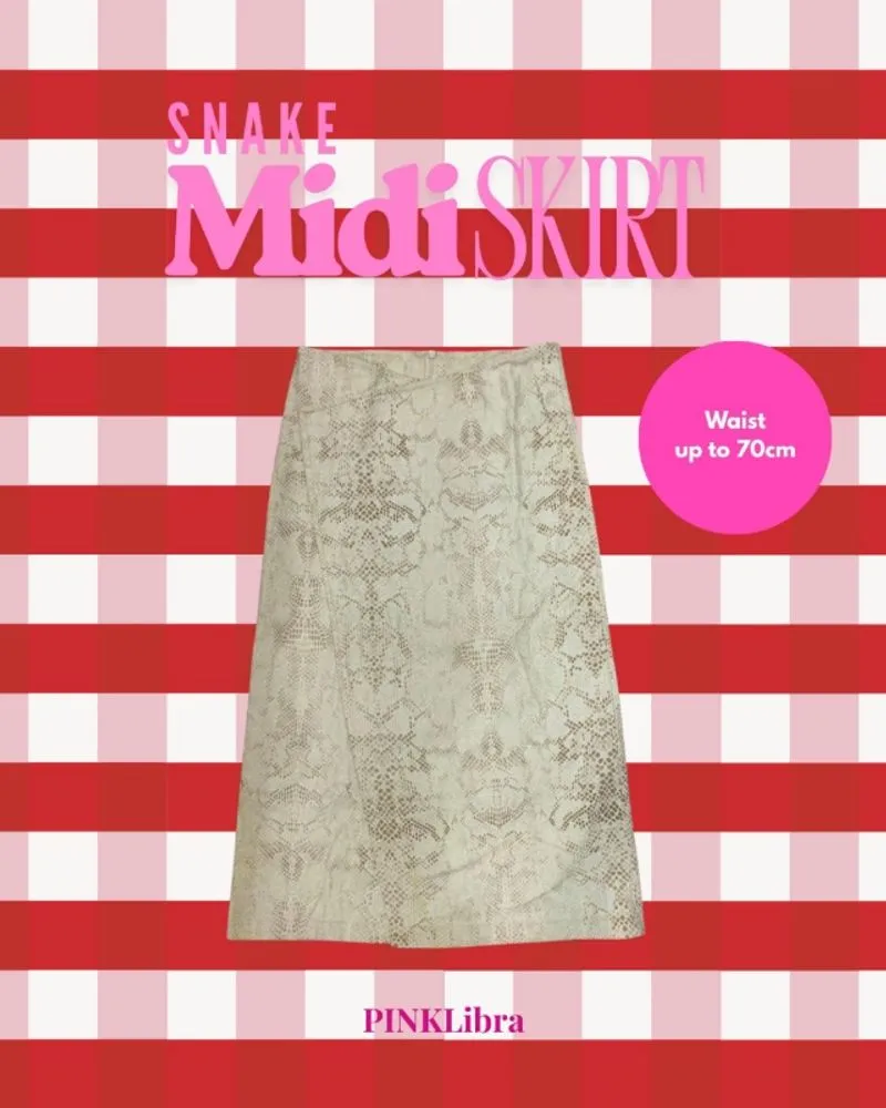 Midi skirt snake pattern photo 1
