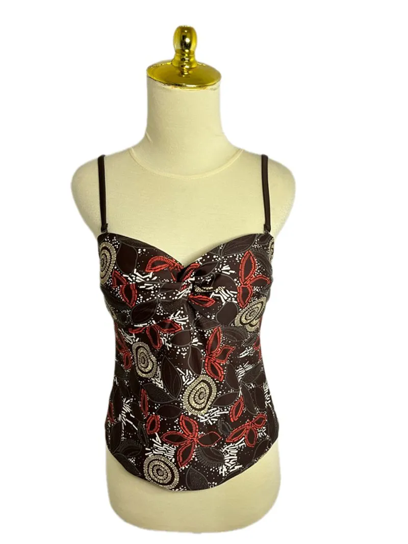 brown vintage tanktop bra spaghetti strap v neck elegant chi photo 1