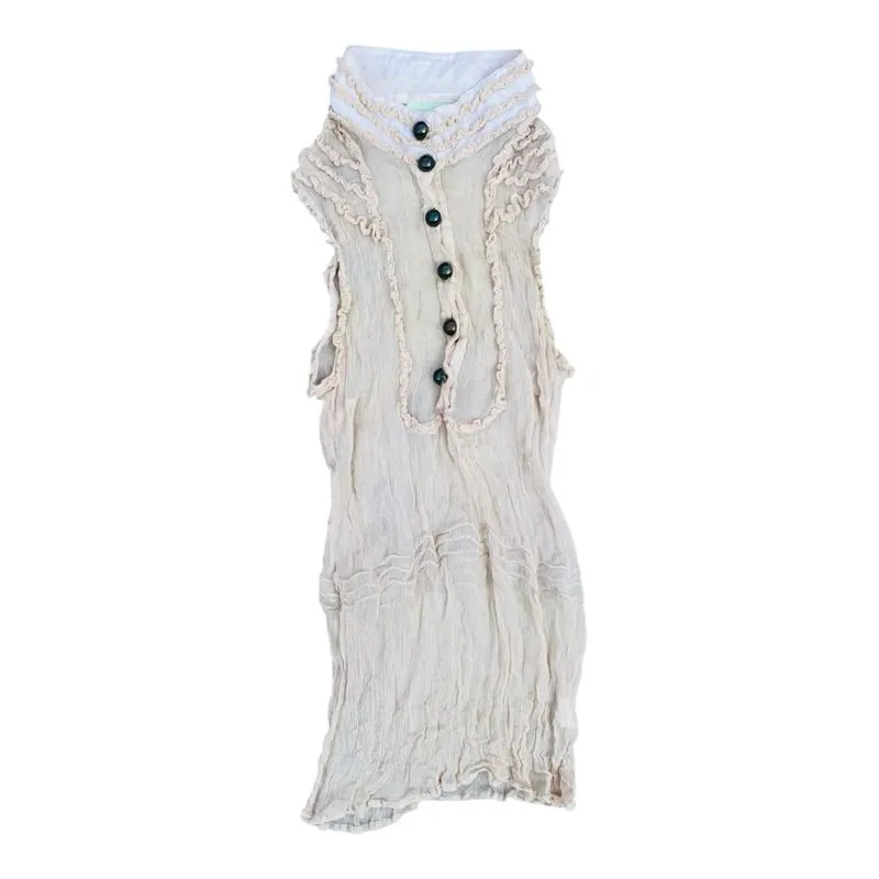 Sleeveless ruffle vintage blouse photo 1